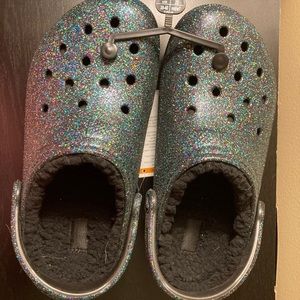 NWT Glitter Lined Crocs